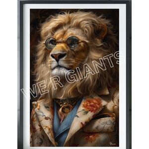 The King of Fashion Roaring in Luxury Print 11x17 Trendy Wall Art